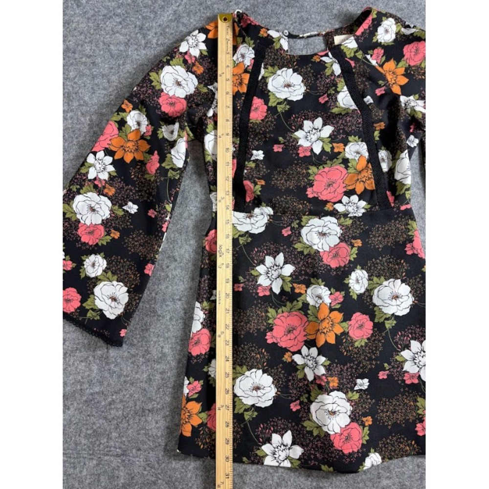 Copper Key Floral Lace Shorts Romper Bell Sleeve Boho Festival Mini Women XS - Picture 11 of 12